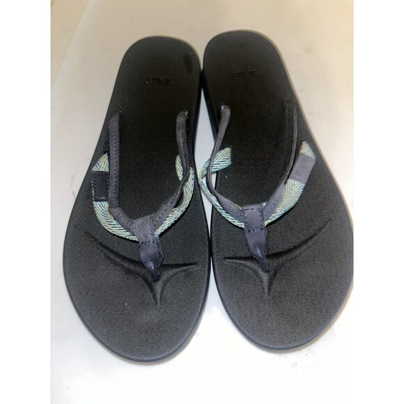 Teva Azure 2 Blue Chevron Flip Flop Thong Sandals (1015128) Women's 8 - Picture 7 of 10